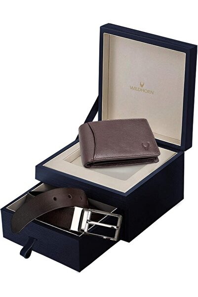 Wildhorn mens Leather Wallet Belt Combo Men's Wallet