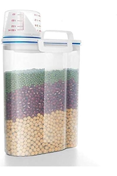 Gonioa Rice Storage Bin with Pour Spout & Measuring Cup & Airtight Sealed Lid