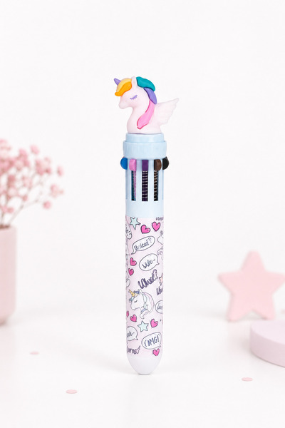 Generic Brand Pix Multicolor cu 10 Culori și Unicorn 3D – Model Roz pentru Fe...
