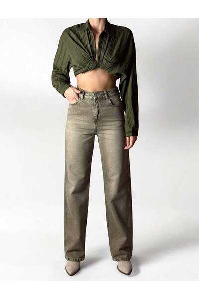 Moda Days Women's Od Anthracite Anthracite Straight Jean Trousers High Waist ...