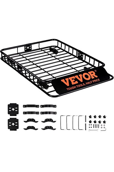 VEVOR Portbagaj deschis pentru bare transversale, max 91 kg, Otel, 1175×915×1...