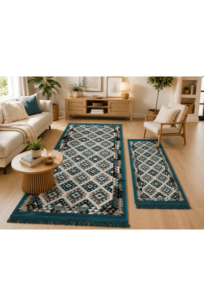 Horecahome Set 1+1 Covoare țesute, cu două fețe, 1 buc. 120x180 + 1 buc. 60x1...