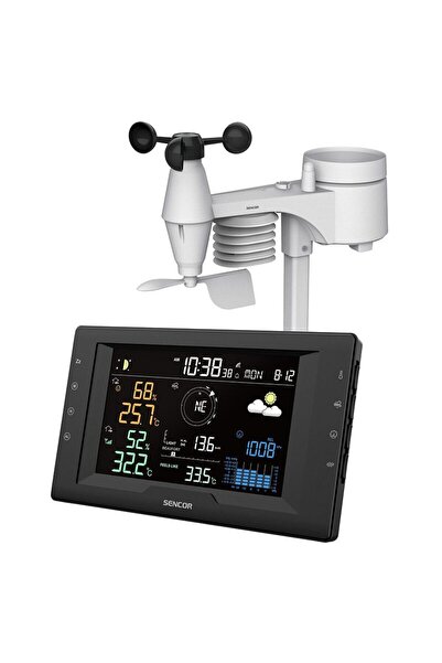 Sencor Statie meteorologica profesionala, Wi-Fi, Ecran TFT, Senzor 5-in-1, Vi...