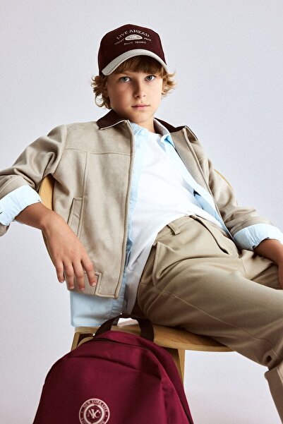 DeFacto Contrast Shirt Collar Zipper Closure Suede Look Jacket Coat Boy G9761...