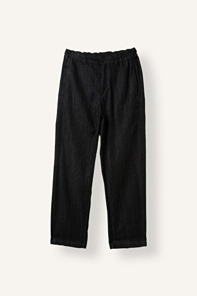 DeFacto 100% Cotton Elastic Waist Baggy Fit Jean Trousers I6061Ax26Au
