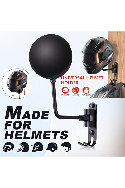 Choice 1pc Wall Mount Motorcycle Helmet Rack 180° Rotation Hanger Helmet Hold...