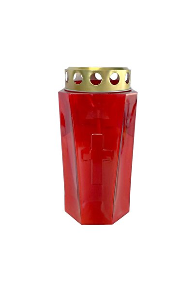 LCA Set 2 x Candela din Plastic Felinar Rosu, 75 Ore