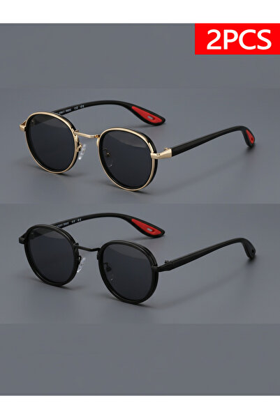 Take Two By Styli Pack of 2 - Retro Round Metal Sunglasses