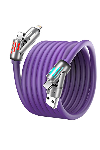 Choice Purple 4-IN-1 240W USB Type C To USB C Cable PD Fast Charger Wire For ...