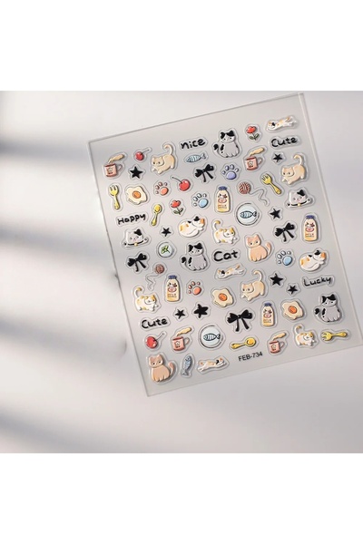 Choice3 Cat 1Pcs INS Cute Cat Dog Sticker Korean Style Cute 3D Relief Decal D...