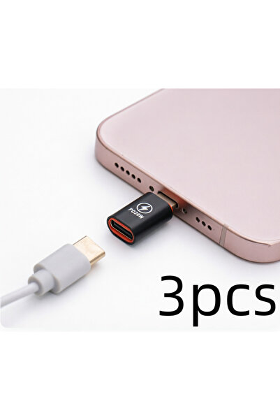 Choice6 black 3pcs USB C To Lightning Fast Charging Adapter 20W PD Mobile Pho...