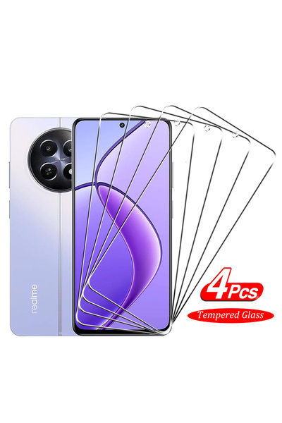 Choice4 4PCS For Realme 12Plus 5G 4PCS Tempered Glass for 12 Plus 5G Clear Sc...