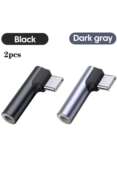 choice2 محول صوت USB C إلى 3.5 ملم باللونين الأسود والرمادي الداكن، محول سماع...
