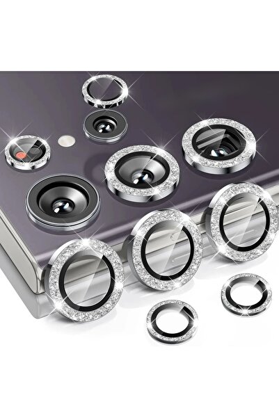 Choice51 Galaxy S26 Ultra Silver Diamond Glitter Lens Glass For S26 Ultra Plu...