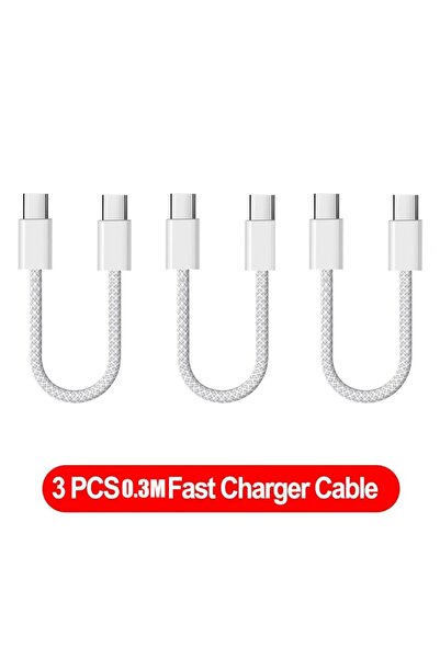 Choice6 3PCS-0.3M PD 120W Fast Charger USB C To Type C Cable For iPhone 15 16...