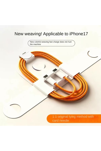 choice2 2m Orange USB-C to USB-C 60W PD Fast Charging Cable, Compatible with ...