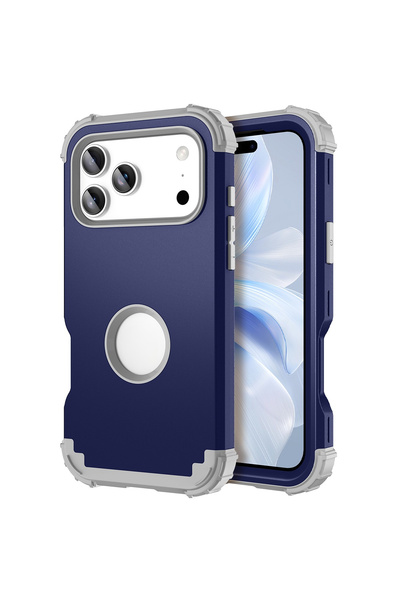 Choice74 iPhone17 Pro Max Blue Heavy Duty Armor Defender Phone Case For iPhon...