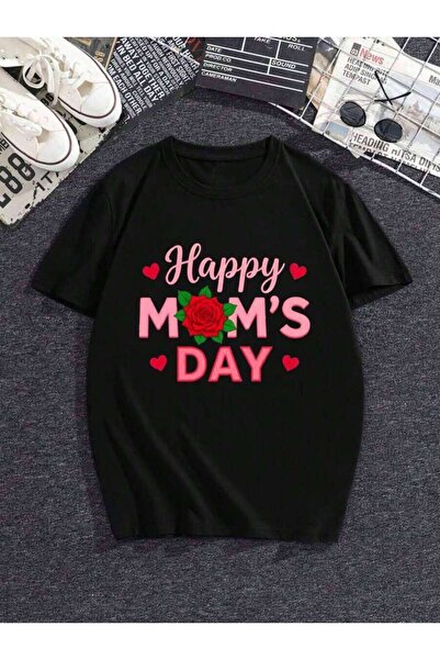 NOURAM 180GSM Soft Heavyweight Happy Mother's Day T-Shirt - Top Mom Life Desi...