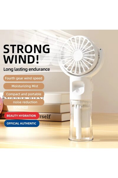 Choice WHITE Portable Handheld Fan USB Rechargeable Hanging Neck Misting Fan ...