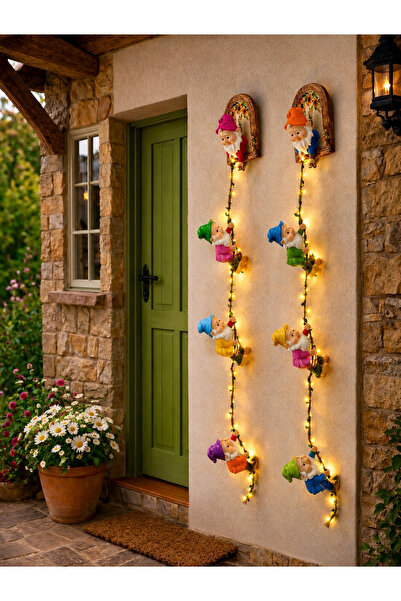 NurMood Art Decoration Işıklı Tırmanan Cüceler – Dekoratif Duvar Süsü | LED I...