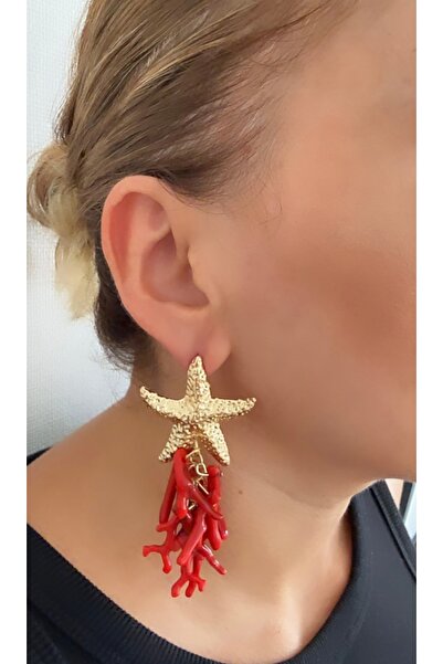 VNS Accessories Starfish Coral Earrings (8.5 cm)