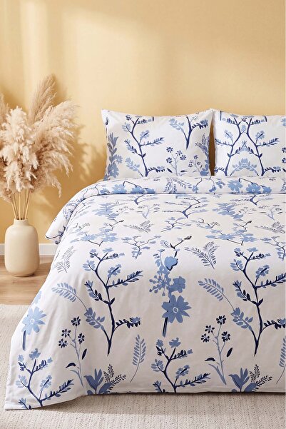 Rivaİstanbul Bahar Blue Dal Ranforce Double Duvet Cover Set – 4 Pieces