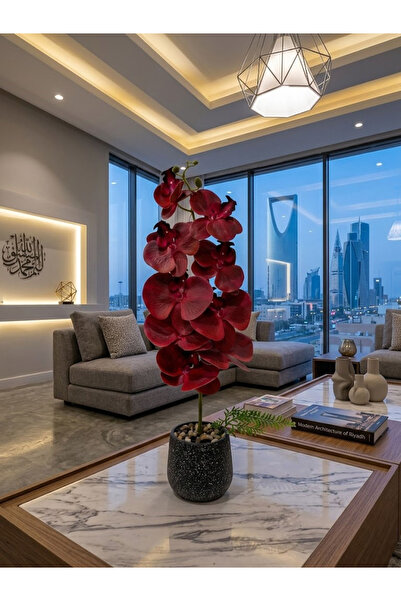co arma Artificial Orchid Flower with Glass Vase Beautiful and Exquisite Shap...