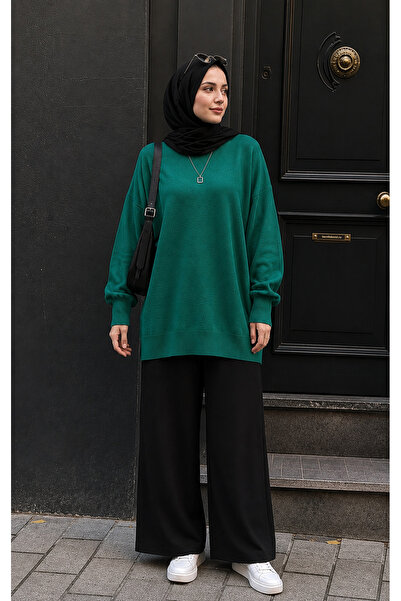 ÇILDIR ÖRME Women's Tricot Balloon Sleeve Tunic