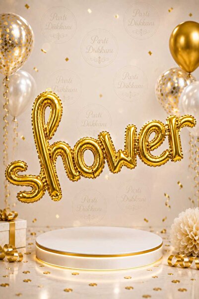 Parti Dükkanı Gold Gold Shower Foil Letter Balloon Set 40 Inch 100 cm Baby Sh...