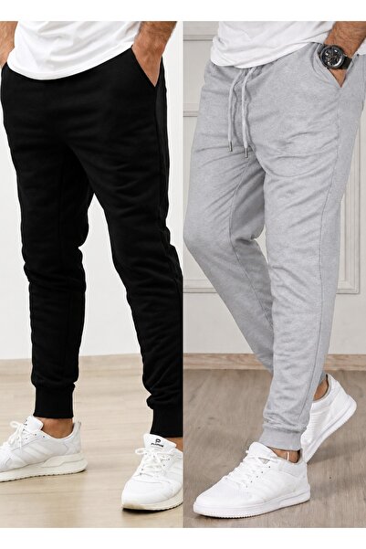 TORUK MAKTO Set de 2 pantaloni de trening unisex cu tiv cu nervuri Jogger, cu...