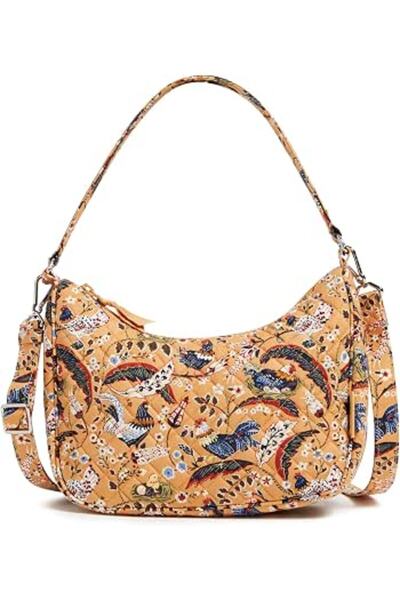 Vera Bradley Cotton Frannie Crescent Crossbody Purse