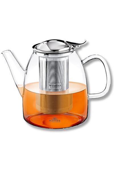 WILMAX ENGLAND Ceainic Sticla Termica cu Infuzor Metalic, 1450 ml, Transparen...