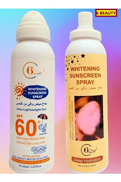 6 Beauty High Protection Spf 60+ Collagen Whitening Sunscreen Spray (Double P...