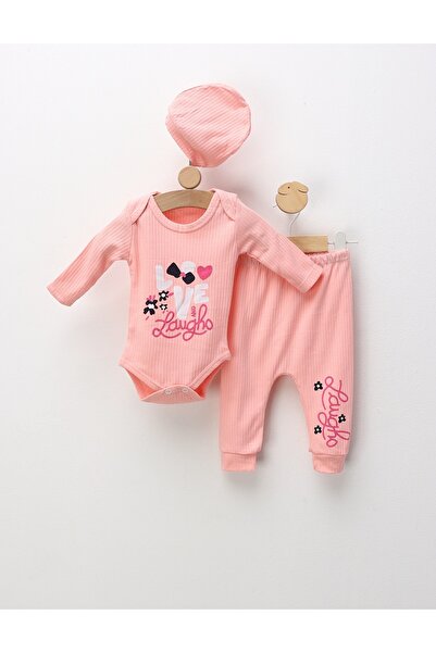 MiniKids Costumas 3 piese Love and Laugh, roz