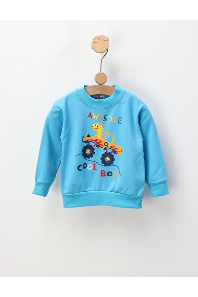 MiniKids Bluza plusata Awesome, turcoaz