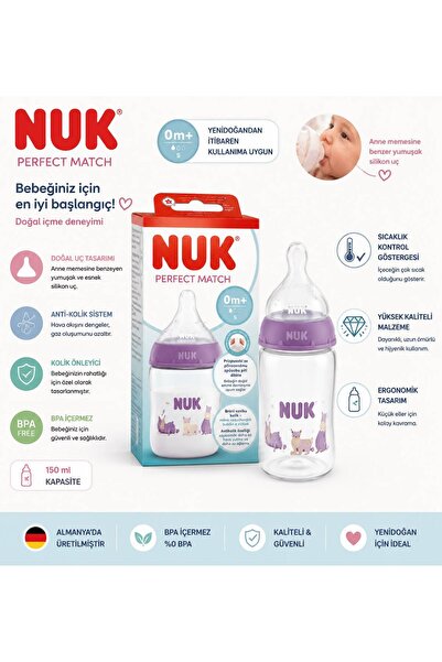 Nuk Perfect Match 150 ml Biberon – 0+ Ay