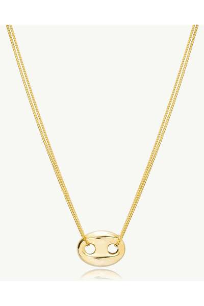 Stemma Jewelry Colier Lant cu Pandantiv Oval Charm Choker din Argint 925, cu ...