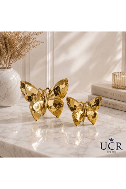 UCR HOME Kelebek Biblo Dekoratif Obje 2 li Set Hediyelik Aksesuar