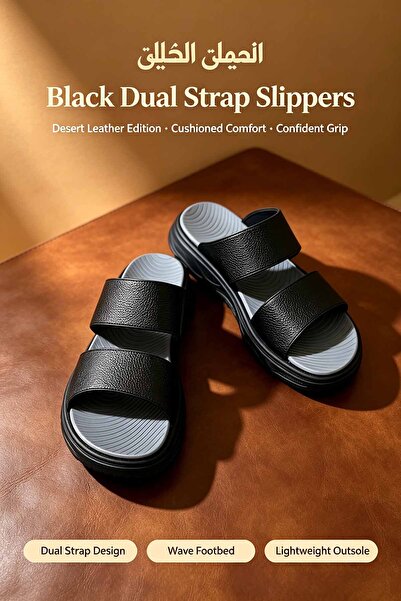 NajdEva Shop Men's Leather Slippers Made in Saudi Arabia - Ultra-Light - Very...