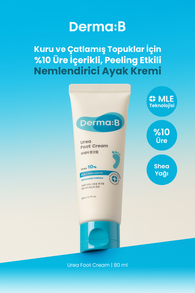 Derma B For Dry and Cracked Heels, Moisturizing Foot Cream with Exfoliating E...