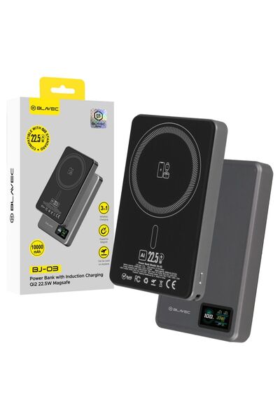 Blavec BJ-03 Λεπτό Power Bank 13,5mm 10000mAh Type C 22,5W Magsafe 3 σε 1 (PB...