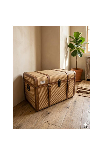 Generic Brand "Heritage" Box - Premium Bamboo and Leather (Small) Size 25*42*25
