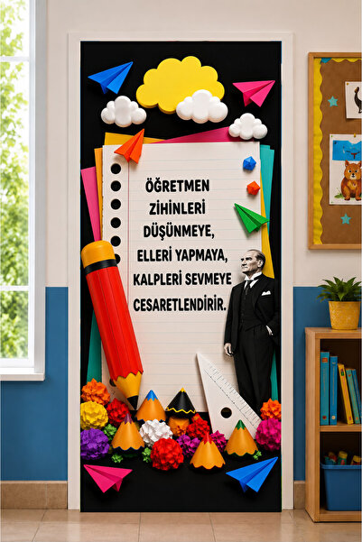 PROMISEBACKDROP2 190X75Cm Elastic School Classroom Door Drape, Teacher..., Fa...