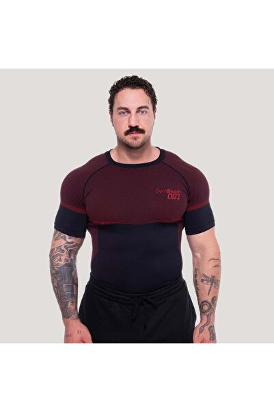 GymBeam OG1 Tricou fără cusături Negru/Roșu L