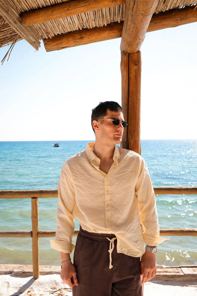 no7man Vego Yellow Oversize Men's Shirt