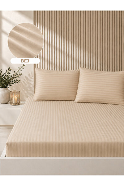 Bella Home 160X200 Striped Satin Sheet Set |   Soft Textured |   Stylish and ...