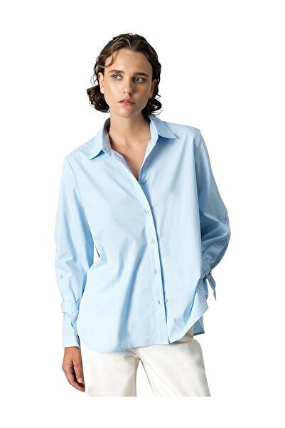 French Connection Women Cambria Longline Button Detail Sleeve Shirt
