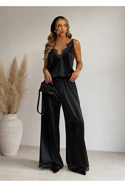 Elia Swimwear Compleu Dama Satin Negru Cu Dantela Top Cu Bretele Si Pantaloni...