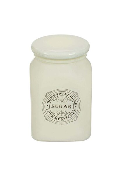 victiny Ecru Glass Sugar Container Sweet Home Sugar - 900 ml