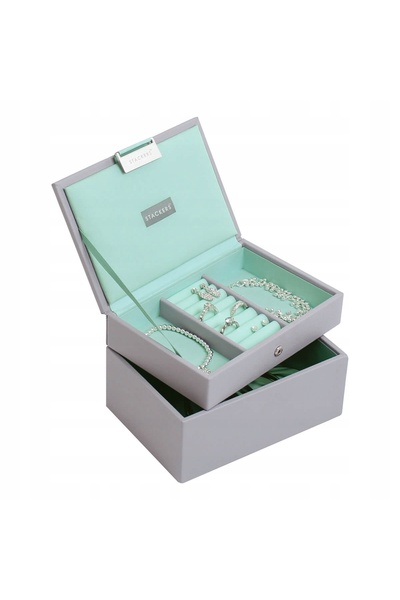 STACKERS Cutie de bijuterii cu două niveluri (Verde mentă) Mini Clasic